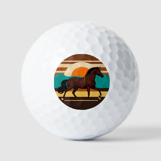 Vintage Darstellung eines Pferdes Golfball (Vorderseite)