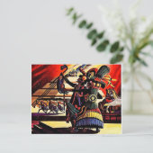 Vintage Darstellung eines Stammestanzkollegs Postkarte (Stehend Vorderseite)