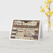 Vintage Darstellung elektromagnetischer Strahlung Karte (Gelbe Blume)