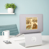 Vintage Darstellung gefährdeter Arten Aufkleber (Laptop auf Schreibtisch)