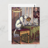 Vintage Darstellung: Puss Making Tee Postkarte (Vorne/Hinten)