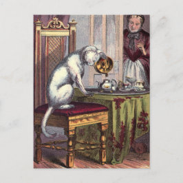 Vintage Darstellung: Puss Making Tee Postkarte