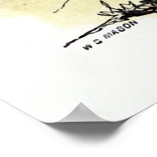 Vintage Darstellung "Rooster" Poster (Ecke)