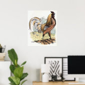 Vintage Darstellung "Rooster" Poster (Heimbüro)