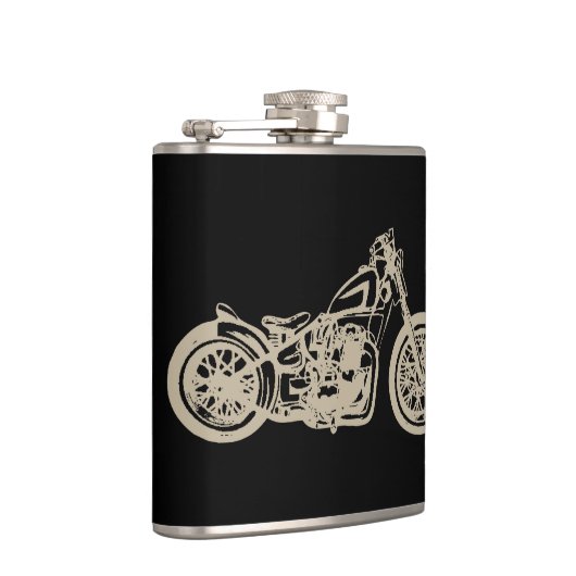 Vintage Darstellung von Motorrädern Flachmann (Rechts)