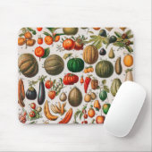 Vintage Darstellung von Obst und Gemüse Mousepad (Mit Mouse)