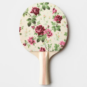 Vintage Darstellung von Rose auf neutraler Basis Tischtennis Schläger