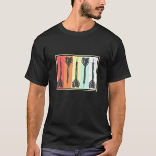 Vintage-Dart abgenutztes Dart-Spieler Grafikdesign T-Shirt