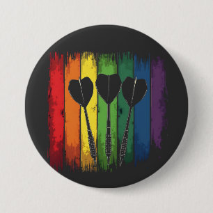 Vintage-Dart-Design mit LGBTQ-Farben Vintage Button
