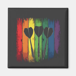 Vintage-Dart-Design mit LGBTQ-Farben Vintage Magnet