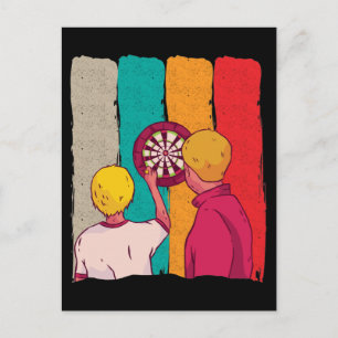 Vintage-Dart-Liebhaber Sohn Vater Darts Postkarte