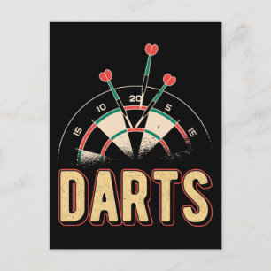 Vintage Darts Dartzielscheibe 160 Dart Spieler Postkarte