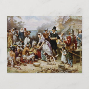Vintage Das erste Erntedankfest 1621 Jean Ferris Feiertagspostkarte