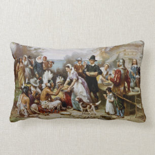 Vintage Das erste Erntedankfest 1621 Jean Ferris Lendenkissen