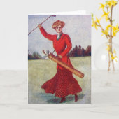 Vintage das Golf-Mode 1910s der Frauen Karte (Gelbe Blume)
