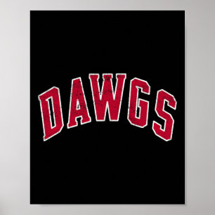 Vintage Dawgs Lustiger Bulldogge Schulgeist Zurück Poster
