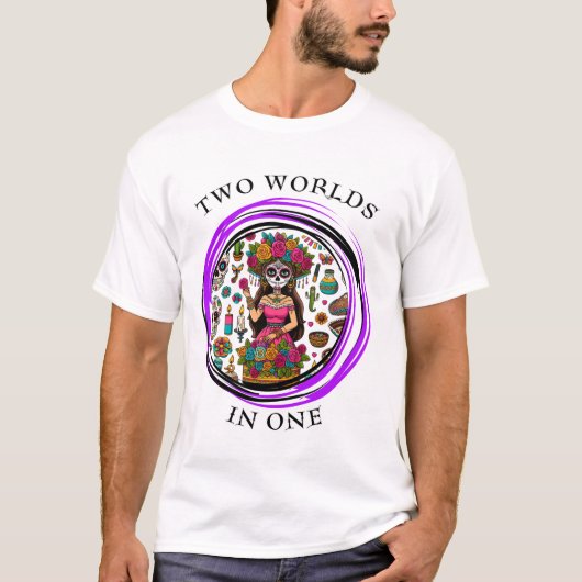 Vintage Day of the Dead Design T-Shirt (Vorderseite)