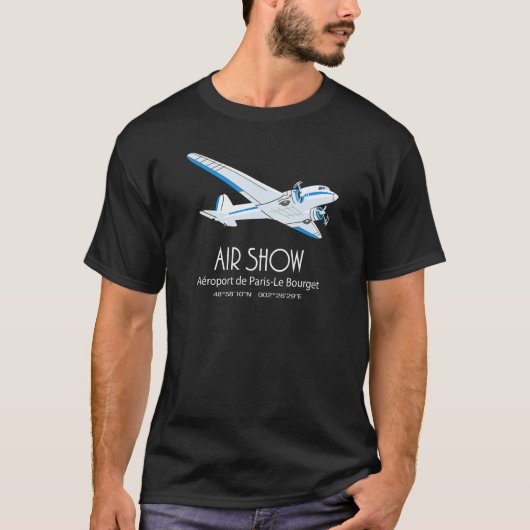 Vintage Dc 3 Flugzeug-Luftshow T-Shirt (Vorderseite)