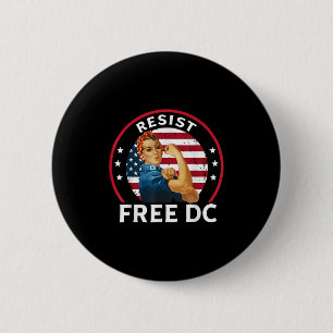 Vintage DC Protest Flag USA für Frauen Button