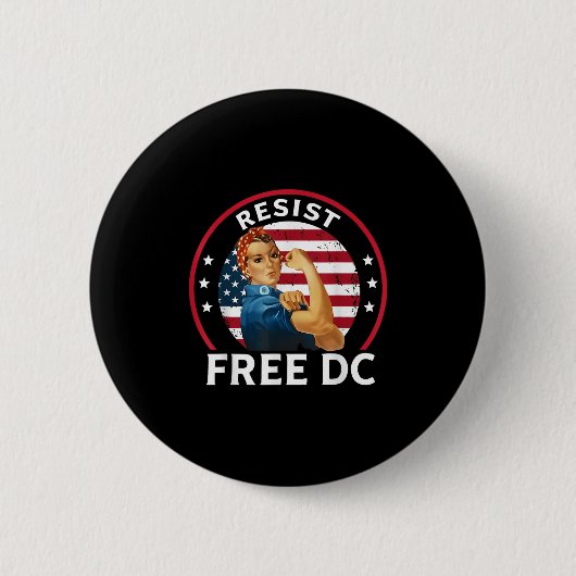 Vintage DC Protest Flag USA für Frauen Button (Vorderseite)