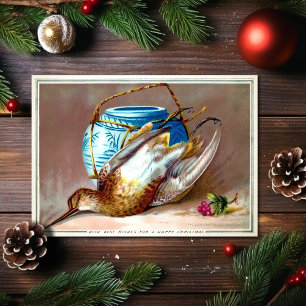 Vintage-Dead-Bird-Weihnachtswunschkarte Feiertagskarte