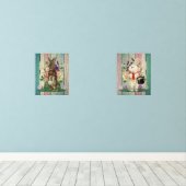 Vintage Decal-OsterBunnies-Blume Bilderwand Sets (Holzboden)