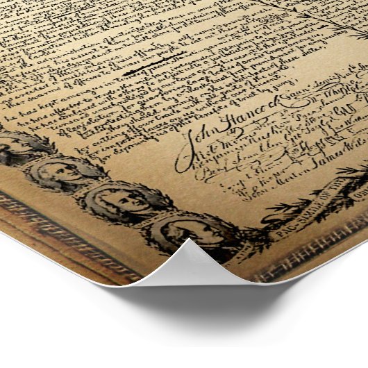 Vintage Declaration of Independence Poster (Ecke)