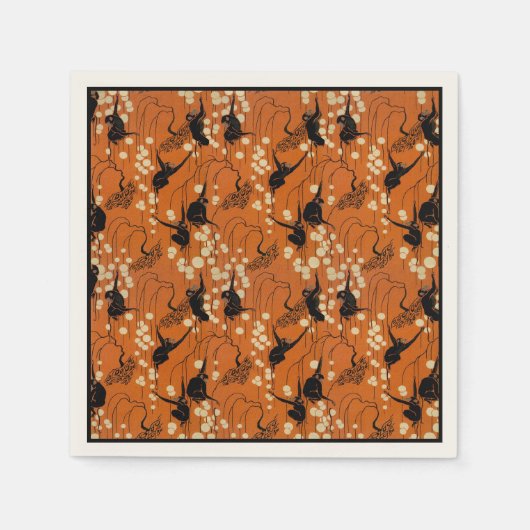 Vintage-Deco-Affen-Muster-Papier-Tischservietten Serviette (Vorderseite)