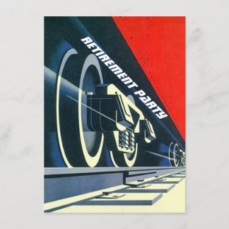 Vintage-Deco-Zugschienen-Ruhestands-RR-Einladung Einladung