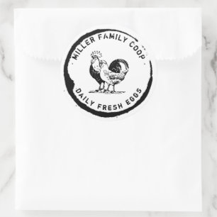 Vintage Decorative Kaffeebasis Hühnercoop Runder Aufkleber