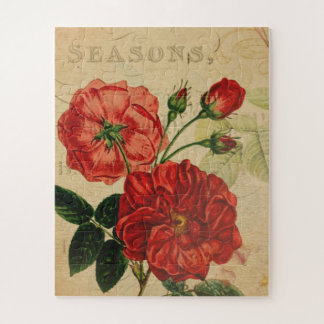 Vintage Decoupage Ephemera-Rose Puzzle