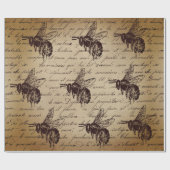 Vintage Decoupage Honey Bee Geschenkpapier (Flach)