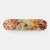 Vintage Decoupage Inspire Floral Dragonfly Skateboard (Horizontal)