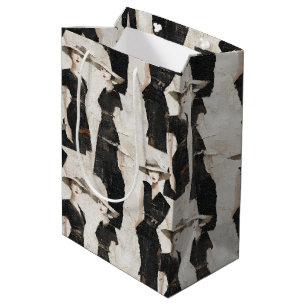 Vintage-Découpage-Mode Damen in schwarzen Kleidern Mittlere Geschenktüte