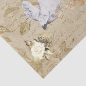 Vintage Decoupage Rooster Hühnchen Henne Floral Seidenpapier (Ausschnitt)