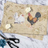 Vintage Decoupage Rooster Hühnchen Henne Floral Seidenpapier