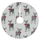 Vintage Deer Christmas Polyester Weihnachtsbaumdecke (Vorderseite)