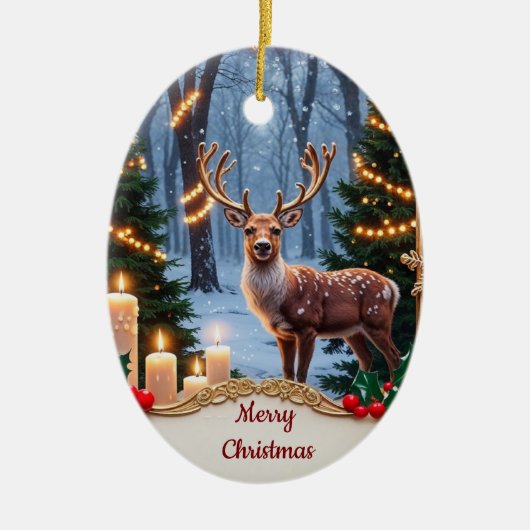 Vintage Deer Holiday Ornament (Vorne)