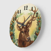 Vintage Deer Rustic Große Wanduhr (Winkel)