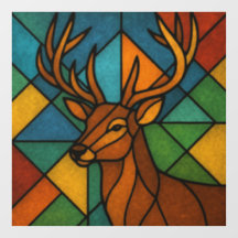 Vintage Deer Tiffany Style Stained Glass Design