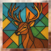 Vintage Deer Tiffany Style Stained Glass Design Fensteraufkleber (Blatt 2)