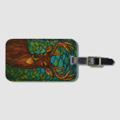 Vintage Deer Tiffany Style Stained Glass Design Gepäckanhänger (Vorderseite (Horizontal))