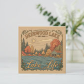Vintage Deerwood Lake Leben Rustikal (Stehend Vorderseite)