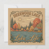Vintage Deerwood Lake Leben Rustikal (Vorderseite)