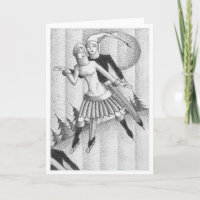 Vintage Deko-Eis-Skater-Skizze circa 1930
