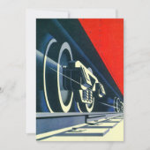 Vintage Deko Rails - Einladung von Zugrädern (Vorderseite)