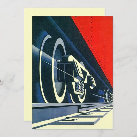 Vintage Deko Rails - Einladung von Zugrädern (Vorne/Hinten)