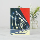 Vintage Deko Zugsicherung Einladung zur Einladung (Stehend Vorderseite)