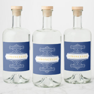 Vintage-Dekor-Logo-Rahmen Limoncello Alkoholflaschenetikett
