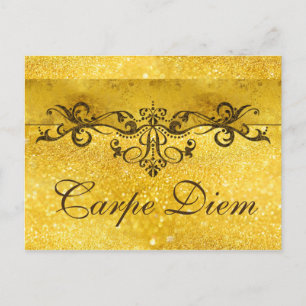 Vintage-Dekoration antikes Gold + Ihr Text Postkarte